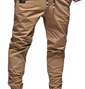 Bilitry Men Joggers Chino Cargo Pants Hiking Outdoor Recreation Pants Twill Fitness Track Jogging Pants Casual Cotton Pants