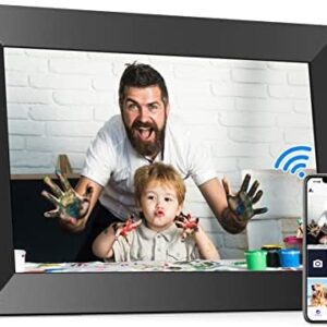 BIGASUO 10.1 Inch WiFi Digital Picture Frame, IPS HD Touch Screen Cloud Smart Photo Frames with Built-in 16GB Memory, Wall Mountable, Auto-Rotate, Share Photos Instantly from Anywhere-Great Gift