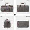 Duffle Bag for Men Waterproof Genuine Leather Canvas Travel Duffel Bags for Women Overnight Weekender Bag for Traveling, Grey - Image 6