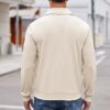 COOFANDY Men's Quarter Zip Up Pullover Slim Fit Mock Neck Long Sleeve Sweaters Casual Corduroy Polo Sweatshirt - Image 3