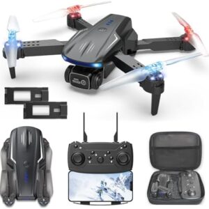 X-shop Drone with Camera, 1080P FPV Mini Drones for Kids Adults with Carrying Case, One Key Take Off/Landing, Altitude Hold, Obstacle Avoidance, Toys Gifts for Kids Beginners with 2 Batteries