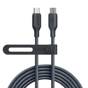 Anker USB C to USB C Cable (240W,10ft), Bio-Braided USB C Charger Cable Fast Charge for iPhone15/15Pro/15Plus/15ProMax, iPad Pro 2020, iPad Air 4, Samsung Galaxy S23+/S23 Ultra