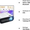 HAPPRUN Projector, Native 1080P Bluetooth Projector with 100''Screen, 9500L Portable Outdoor Movie Projector Compatible with Smartphone, HDMI,USB,AV,Fire Stick, PS5 - Image 9