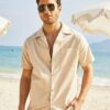 COOFANDY Men's Hawaiian Floral Cotton Linen Button Down Tropical Holiday Beach Shirts - Image 2