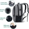Matein Travel Laptop Backpack, Business Anti Theft Slim Durable Laptops Backpack with USB Charging Port, Water Resistant College School Computer Bag Gifts for Men & Women Fits 15.6 Inch Notebook, Grey - Image 4