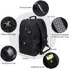 SHRRADOO Extra Large 52L Travel Laptop Backpack with USB Charging Port, College Backpack Airline Approved Business Work Bag Fit 17 Inch Laptops for Men Women,Black - Image 3